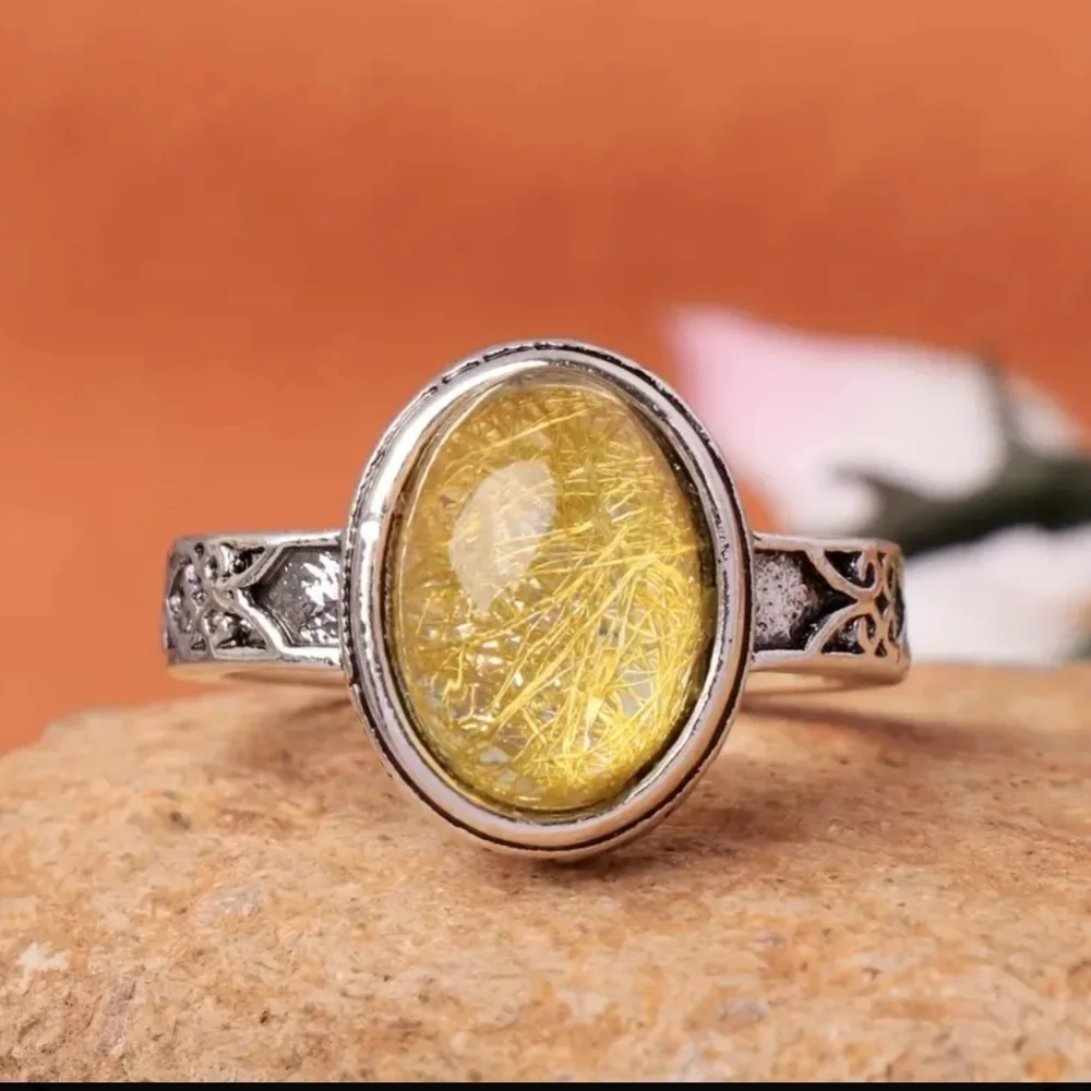 Imitate Threaded Agate Ring